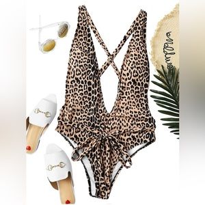 Sexy Leopard Print One-Piece Swimsuit